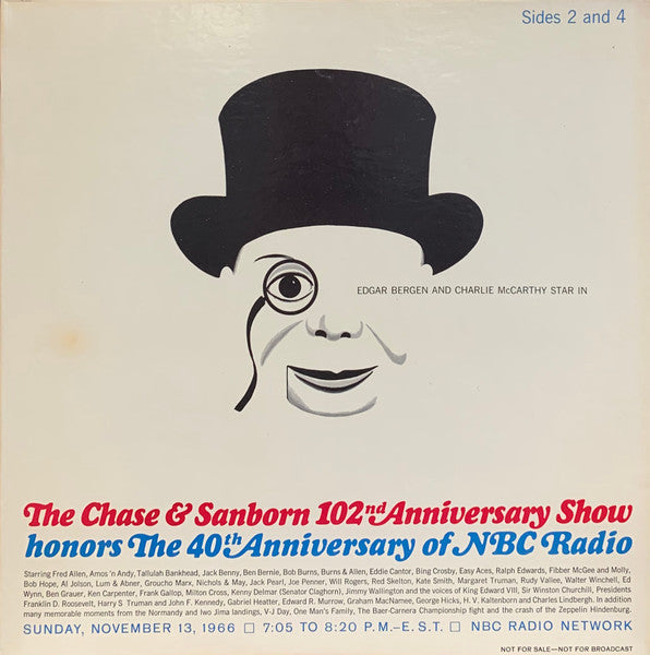 Edgar Bergen, Charlie McCarthy (2) : The Chase & Sanborn 102nd Anniversary Show (Honoring The 40th Anniversary Of NBC Radio) (2xLP, Promo)