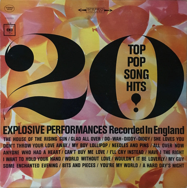 Various : 20 Top Pop Song Hits Explosive Performances - Recorded In England (LP, Album, Club)