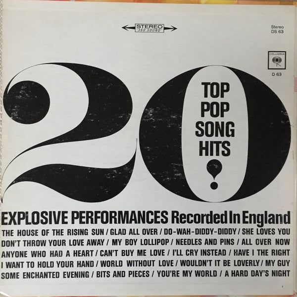 Various : 20 Top Pop Song Hits Explosive Performances - Recorded In England (LP, Album, Club)