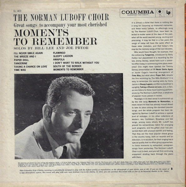 The Norman Luboff Choir* : Moments To Remember (LP, Album, Mono)