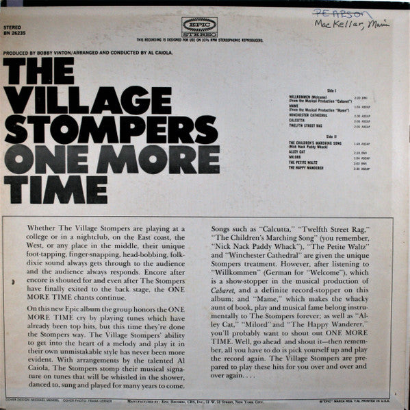 The Village Stompers : One More Time (LP, Album)
