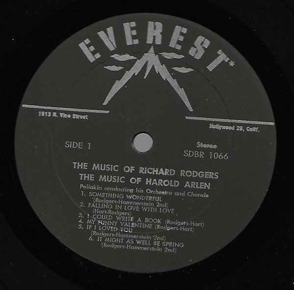 Richard Rodgers, Harold Arlen, Poliakin* Conducting His Orchestra* And  Chorale* : The Music Of Richard Rodgers. The Music Of Harold Arlen (LP)