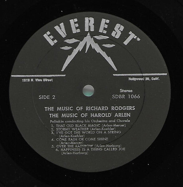 Richard Rodgers, Harold Arlen, Poliakin* Conducting His Orchestra* And  Chorale* : The Music Of Richard Rodgers. The Music Of Harold Arlen (LP)