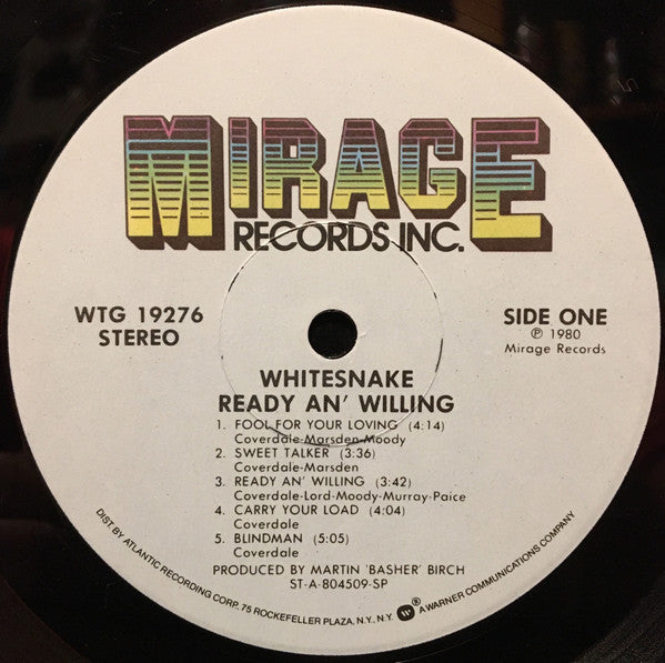 Whitesnake : Ready An' Willing (LP, Album)