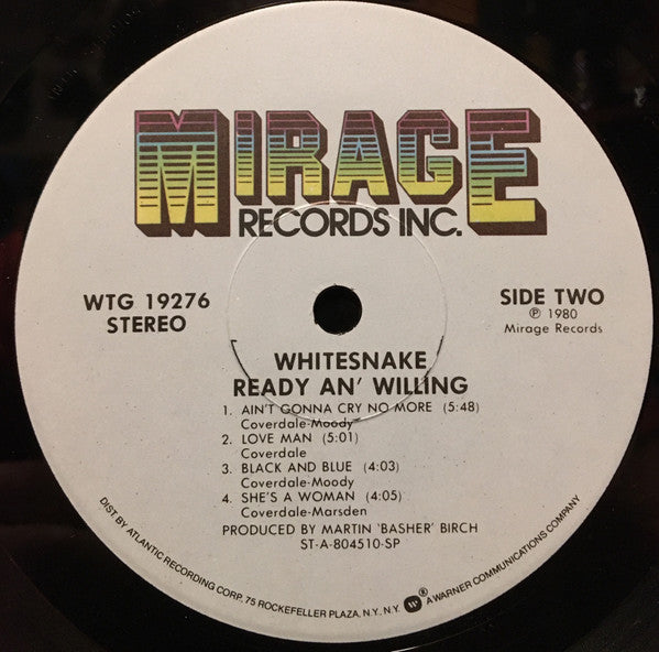 Whitesnake : Ready An' Willing (LP, Album)