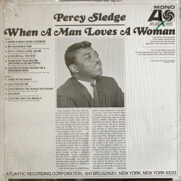 Percy Sledge : When A Man Loves A Woman (LP, Album, Mono)
