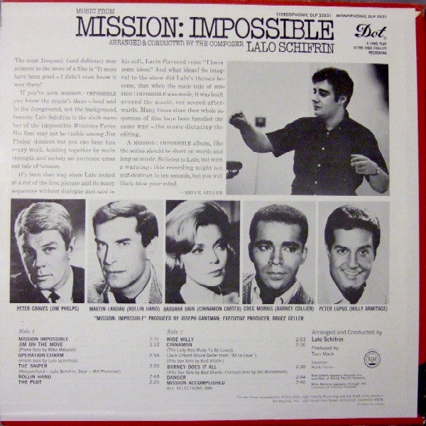 Lalo Schifrin : Music From Mission: Impossible (LP, Album, Mon)