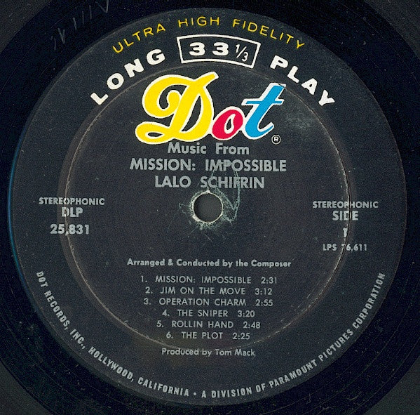 Lalo Schifrin : Music From Mission: Impossible (LP, Album, Mon)