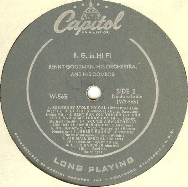 Benny Goodman, His Orchestra And His Combos* : B.G. In Hi-Fi (LP, Album, Mono, Los)