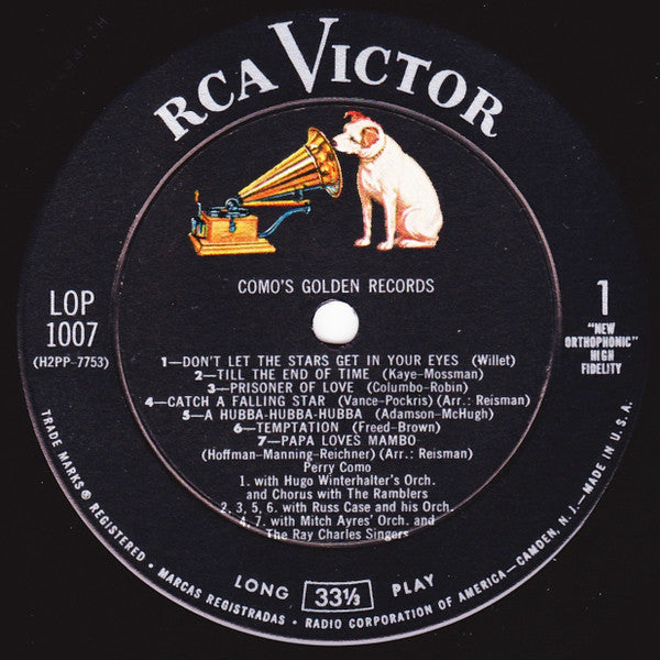 Perry Como : Como's Golden Records (LP, Comp, Mono)