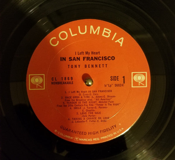 Tony Bennett : I Left My Heart In San Francisco (LP, Album, Mono, 2-E)