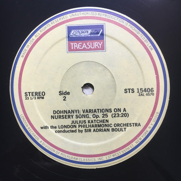Rachmaninov* / Dohnanyi*, Julius Katchen, London Philharmonic Orchestra, Sir Adrian Boult : Rhapsody On A Theme Of Paganini / Variations On A Nursery Tune (LP, Album, RE, RP)