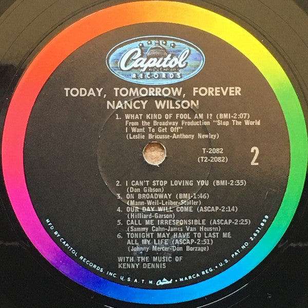 Nancy Wilson With The Music Of Kenny Dennis : Today, Tomorrow, Forever (LP, Album, Mono, Los)