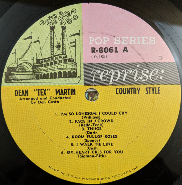 Dean Martin : Country Style (LP, Album, Mono)