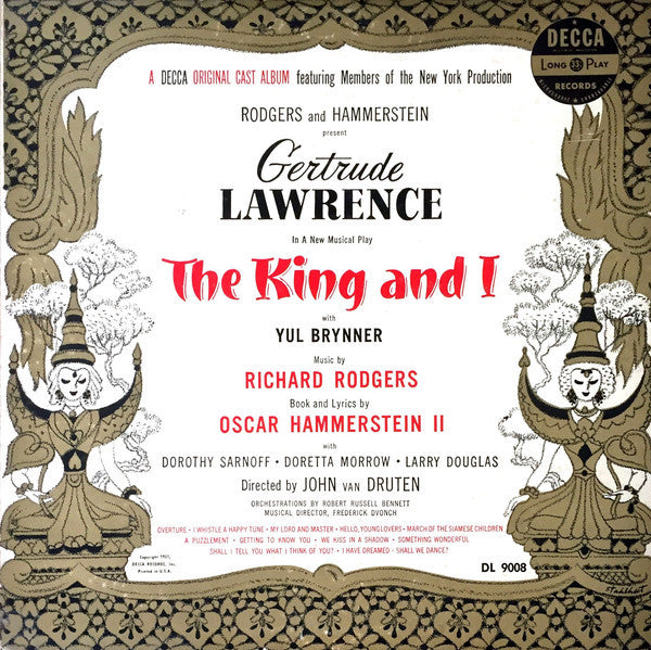 Gertrude Lawrence, Yul Brynner : The King And I (LP, Album, Mono)
