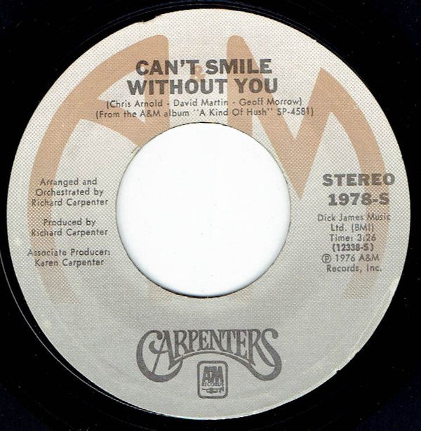 Carpenters : Calling Occupants Of Interplanetary Craft (The Recognized Anthem Of World Contact Day) (7", Single, Styrene, Ter)