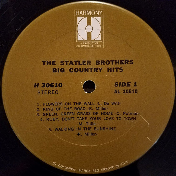 The Statler Brothers : Big Country Hits (LP, Comp)