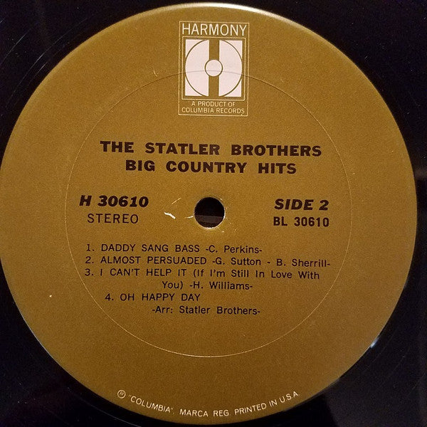 The Statler Brothers : Big Country Hits (LP, Comp)