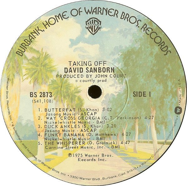 David Sanborn : Taking Off (LP, Album, Win)