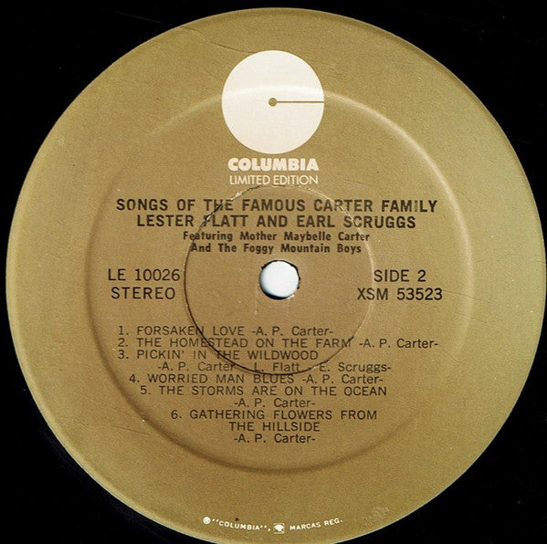 Flatt & Scruggs Featuring Maybelle Carter & The Foggy Mountain Boys : Songs Of The Famous Carter Family (LP, RE)