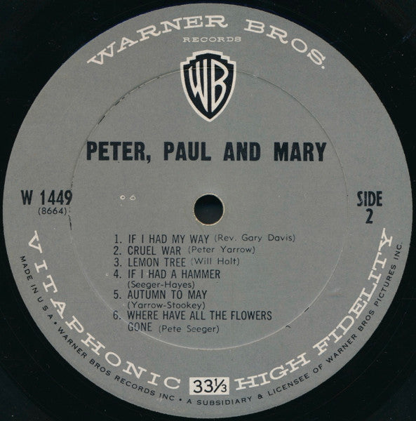Peter, Paul And Mary* : Peter, Paul And Mary (LP, Album, Mono)