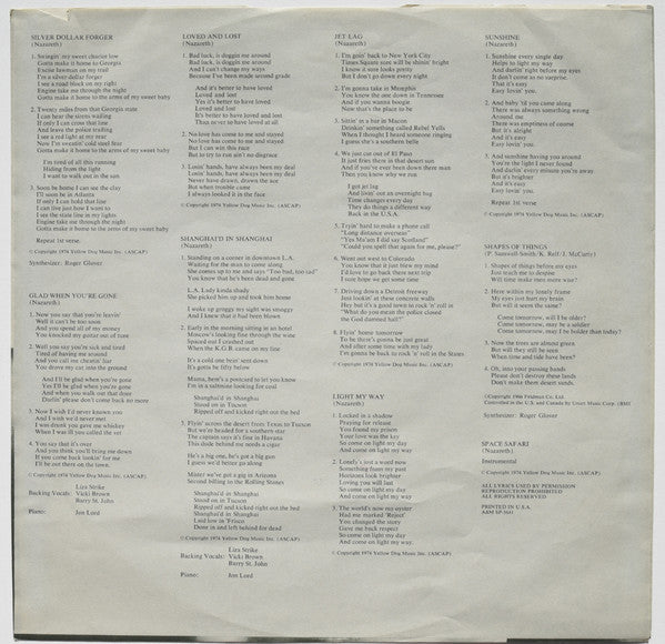 Nazareth (2) : Rampant (LP, Album, Ter)