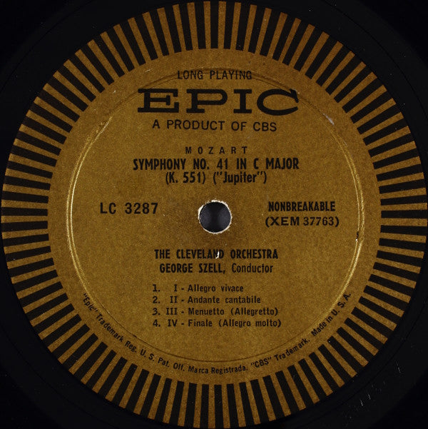 Wolfgang Amadeus Mozart : The Cleveland Orchestra, George Szell : Symphony No. 40 In G Minor K. 550 / Symphony No. 41 In C Major K. 551 ("Jupiter") (LP, Mono)