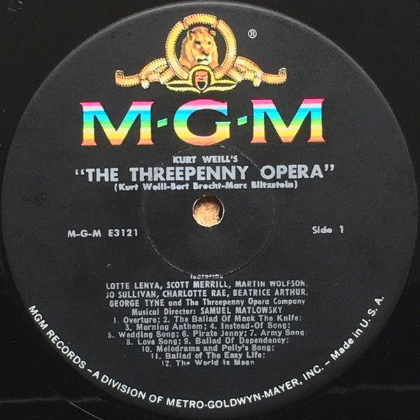 Kurt Weill, Marc Blitzstein : The Threepenny Opera = Die Dreigroschenoper (LP, Album, Mono, RE, MGM)