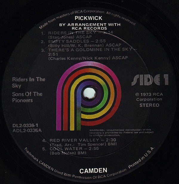 Sons Of The Pioneers* : Riders In The Sky (2xLP, Comp, RE)