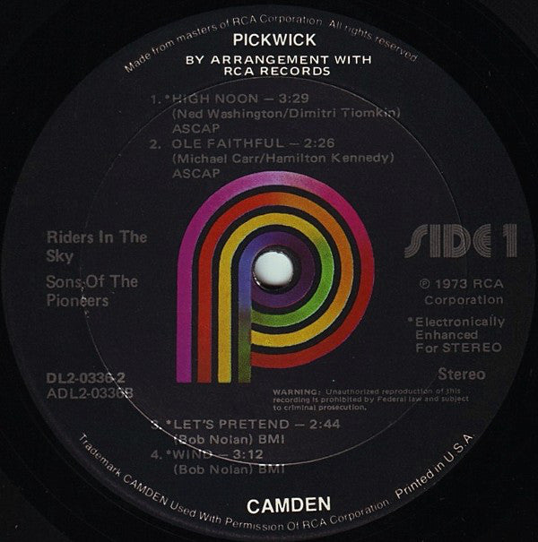 Sons Of The Pioneers* : Riders In The Sky (2xLP, Comp, RE)