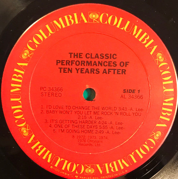 Ten Years After : The Classic Performances Of Ten Years After (LP, Comp, RE, Ter)