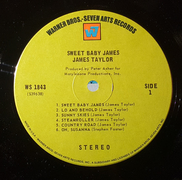 James Taylor (2) : Sweet Baby James (LP, Album, W7 )
