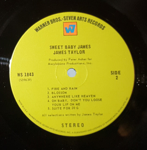 James Taylor (2) : Sweet Baby James (LP, Album, W7 )