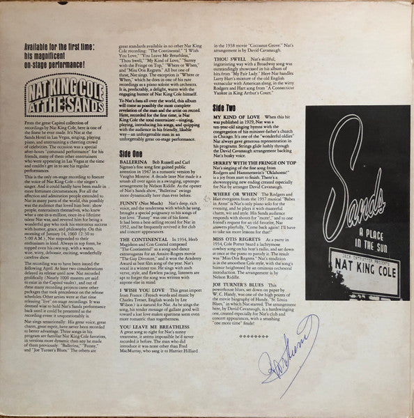 Nat King Cole : At The Sands (LP, Album, Mono, Gat)