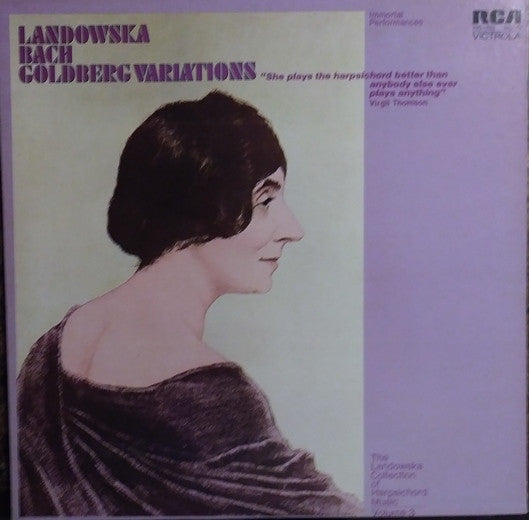 J.S. Bach* - Wanda Landowska : Goldberg Variations (LP, Mono, RE)