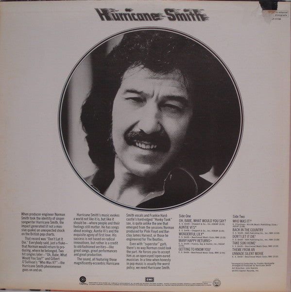 Hurricane Smith : Hurricane Smith (LP, Album, Win)