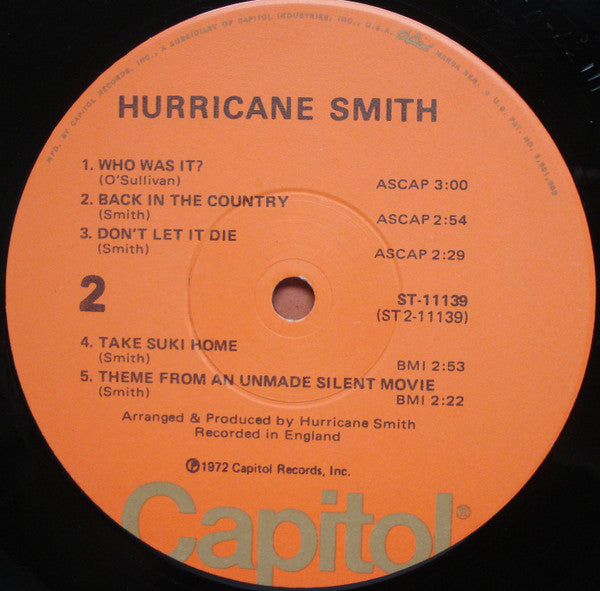 Hurricane Smith : Hurricane Smith (LP, Album, Win)