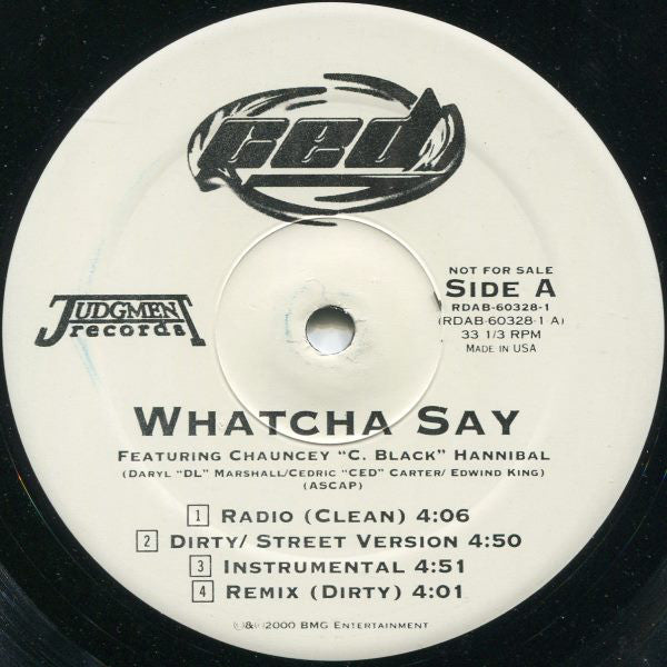 Ced (3) : Whatcha Say (12", Promo)