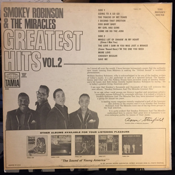 Smokey Robinson & The Miracles* : Greatest Hits (Vol. 2) (LP, Comp)