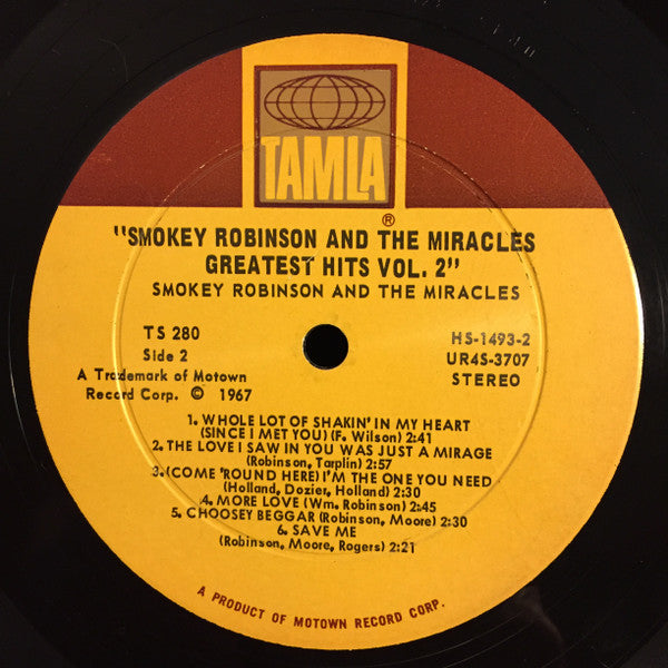 Smokey Robinson & The Miracles* : Greatest Hits (Vol. 2) (LP, Comp)