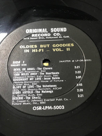 Various : Oldies But Goodies Volume II (LP, Comp, Mono)