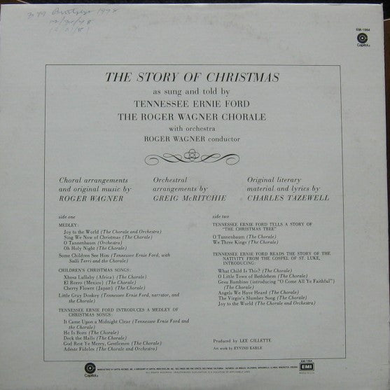 Tennessee Ernie Ford, The Roger Wagner Chorale : The Story Of Christmas (LP, Album, RE, Jac)