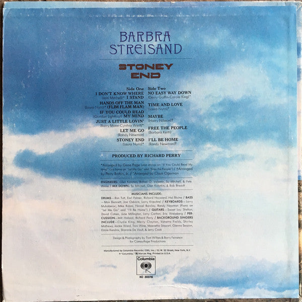 Barbra Streisand : Stoney End (LP, Album, Pit)