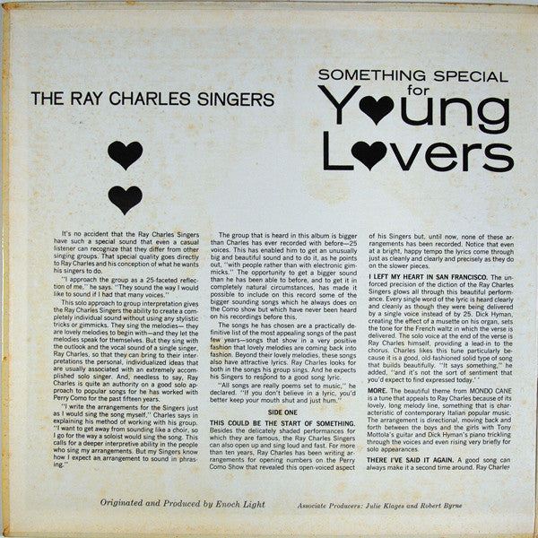 The Ray Charles Singers : Something Special For Young Lovers (LP, Album, Gat)