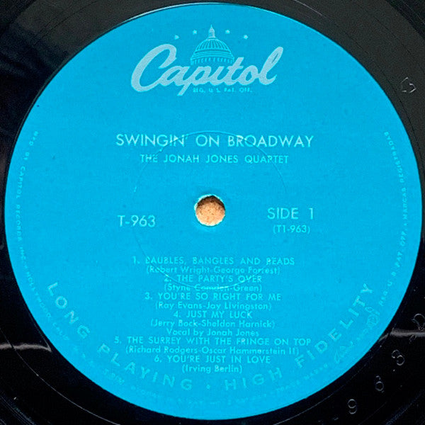 The Jonah Jones Quartet : Swingin' On Broadway (LP, Album, Mono, Scr)