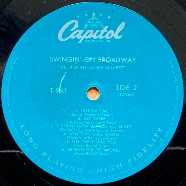 The Jonah Jones Quartet : Swingin' On Broadway (LP, Album, Mono, Scr)