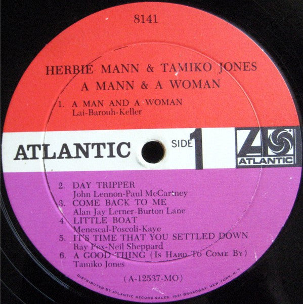 Herbie Mann & Tamiko Jones : A Mann & A Woman (LP, Album, Mono, MO)
