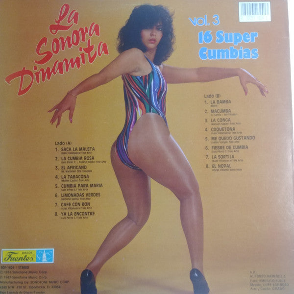 La Sonora Dinamita : 16 Super Cumbias - Y Sigue Lo Nuevo ..I - Vol 3 (LP, Comp)