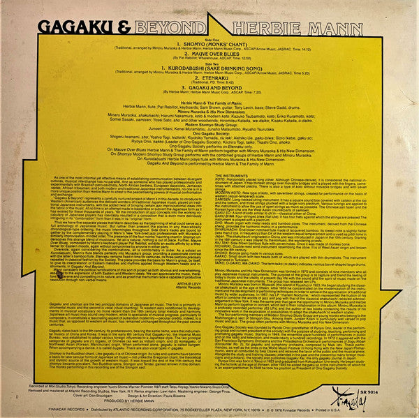 Herbie Mann : Gagaku & Beyond (LP, Album, SP )