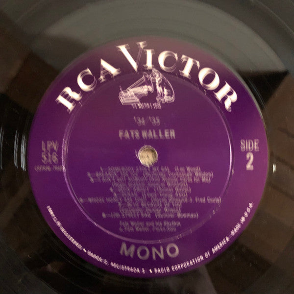 Fats Waller : '34/'35 (LP, Album, Comp, Mono)